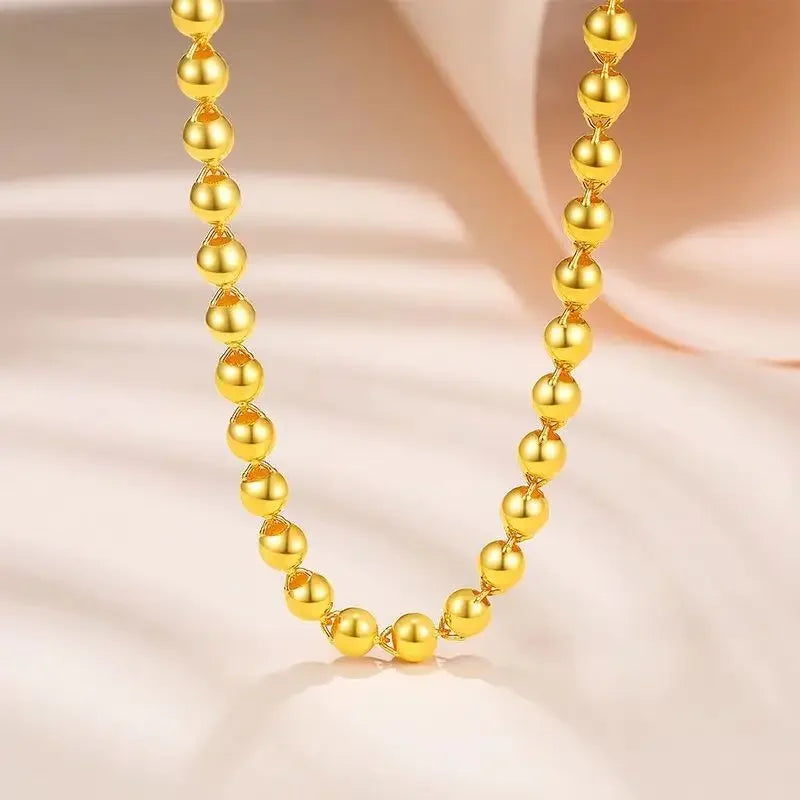 Plated 100% Pure 18K Gold Real Necklace Gold Necklace Domineering Fashion Trendy 24K 999 Men's Gold Necklace Pendant Gifts