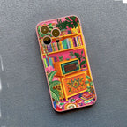 Bookshelf Small Flower Pot Mobile Phone Case For iPhone 16 15 11 12 14 13 Pro Max Mini X XSMax XR 7 8 Plus SE4 16e Silica Covers