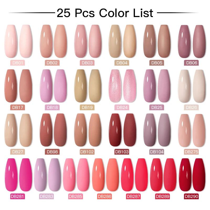 Mtssii 20/40/60Pcs Nail Gel Polish Set Kit Nude Pink Glitter Nail Art UV Gel Manicure Set Vernis Semi Permanent Base Top Coat