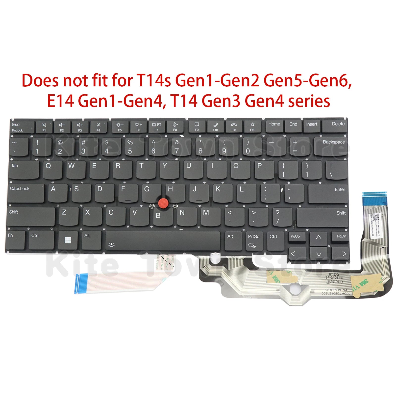 New US Layout Laptop Keyboard for Lenovo Thinkpad T14s Gen3 T14s Gen4 E14 Gen5 Backlit Black Without Frame With TrackPoint
