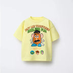 1-7 Age Disney Cartoon T-shirt 2026 Summer New Kids Clothing Short Sleeve Tops Tees Fashion Casual O-neck Pullover Tshirts