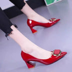 elegant fashion sweet white pu leather stiletto heel shoes for office career women casual street comfort spring summer pump ba38