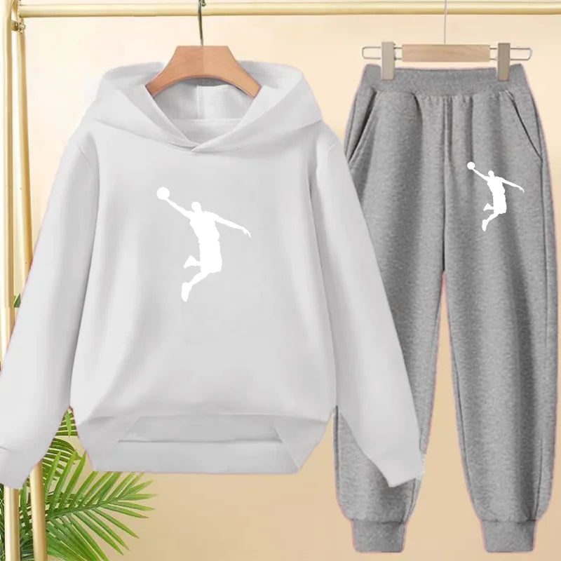 Children's Sportswear,playing Clothes, Hooded Sweatshirts and Long Pants Are Suitable for Boys and Girls Aged3to13.Charming Sets