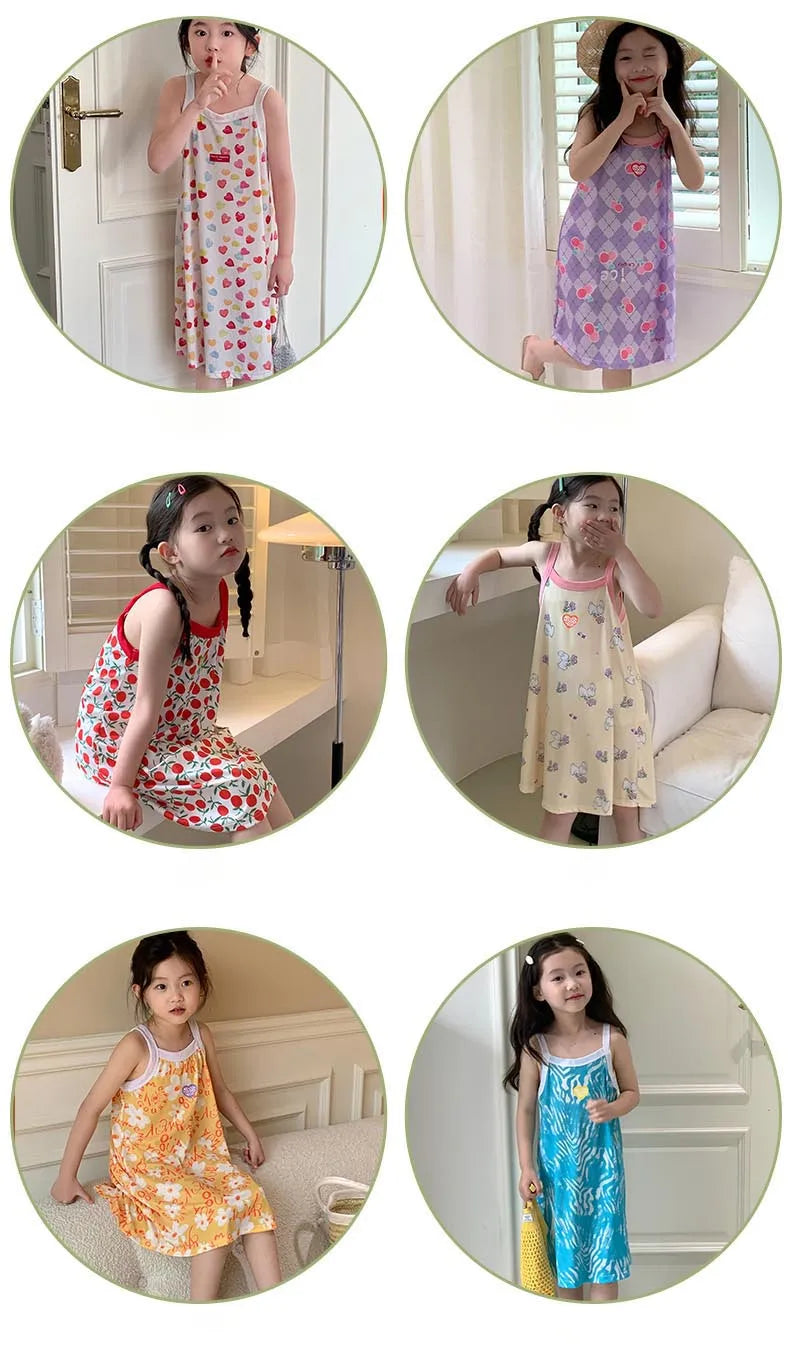 Girls Dress for Teens 11 12 to 13 Years Blue Floral Dress Summer Kids Clothes Casual Sleeveless Children's Dresses 140 150 160cm