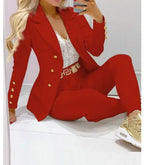 Women's Autumn Clothes Two Piece Set Female Coats and Pants Fashion Versatile Casual Long Sleeve Jacket and Trousers Suit 2023