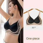 Plus Size Super Gather Push Up Bras Women Soft Support Seamless Underwear Female Full Cup Lift-Up Bras Wireless Soft Sleepwear