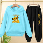 Kids Hoodie Girls Boys Clothing Lion Simba Hoodies Autumn Winter Top+Pants Aged 3 to 14 Children's Suit Tracksuit Sportwear Sets