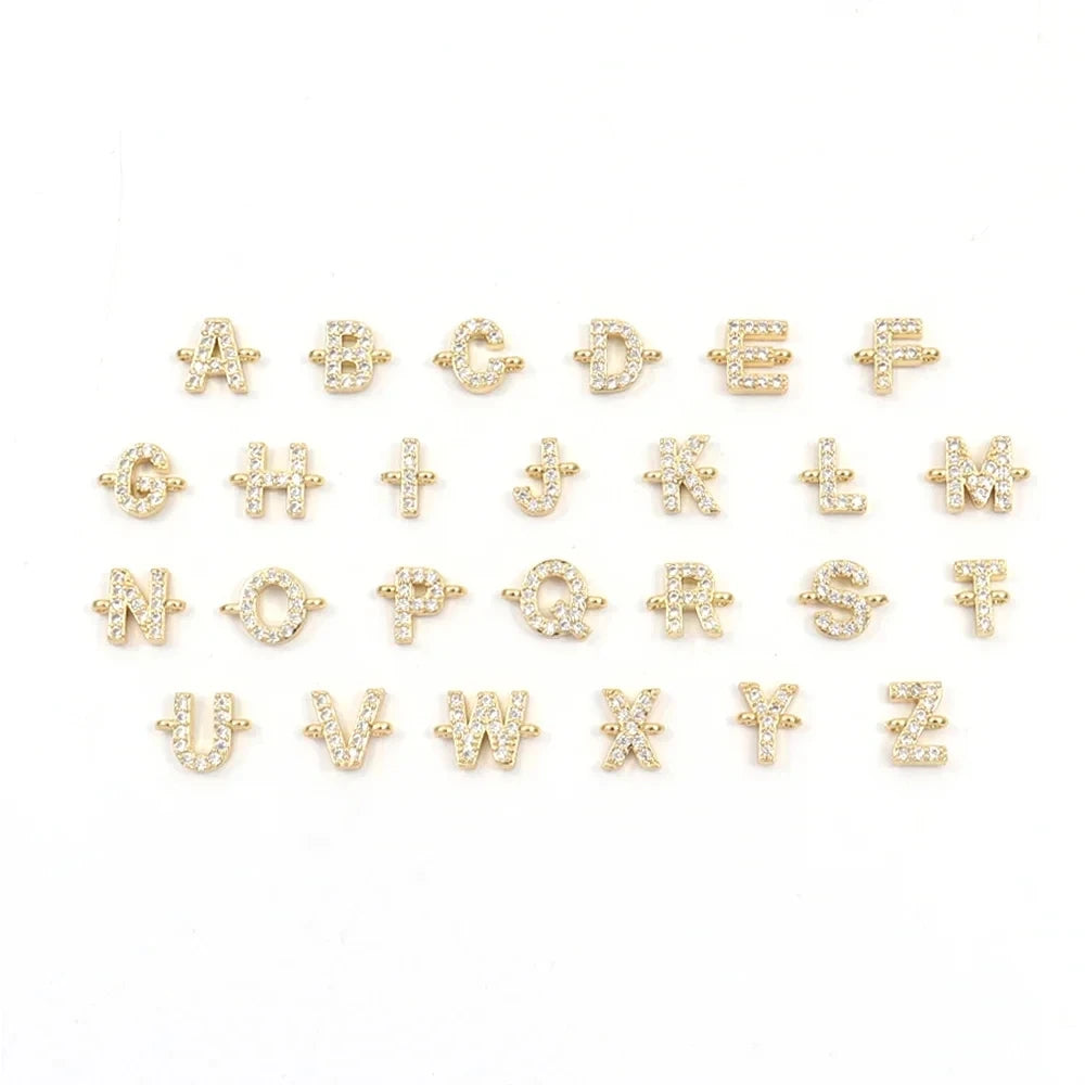 2025 Brand Fashion Initial Letter Charm Bracelet Women Pave Zirconia 26 A-Z Adjustable Rope Bracelet Women Jewelry Gift BZ004