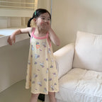 Girls Dress for Teens 11 12 to 13 Years Blue Floral Dress Summer Kids Clothes Casual Sleeveless Children's Dresses 140 150 160cm