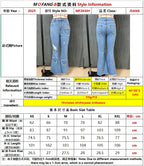 2026 Spring New Arrival Women's Pink Jeans, Blue Heart-Pattern Decorated Stretch Denim Trousers, Fashionable Flared Long Pants.