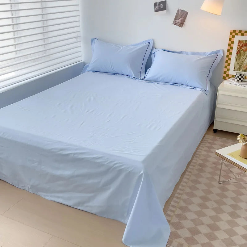 Soft Egyptian Cotton Bed Sheet Home Textile Luxury 400TC 100% Cotton Flat Sheets Bed Linen Single Queen King Size Bedspreads