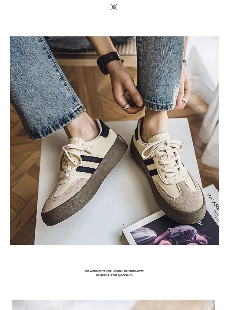Men's Trendy Popular Leisure Shoes Versatile Soft Leather for Men Sneakers Man Low-top Wear-resistant Sports Walking Footwear