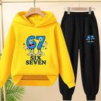 Kids Leisure Clothes Boy Girls Spring Hoodie 67 six seven Print Graphic Children Clothing 3 To 12 Age Comfortable Sportswear Set