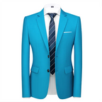 New Men Pure Color Formal Business Social Office Suit Slim Fit Jacket Male Wedding Dance Party Tuxedo Dress Simple Blazers Homme