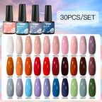 Mtssii 20/40/60Pcs Nail Gel Polish Set Kit Nude Pink Glitter Nail Art UV Gel Manicure Set Vernis Semi Permanent Base Top Coat