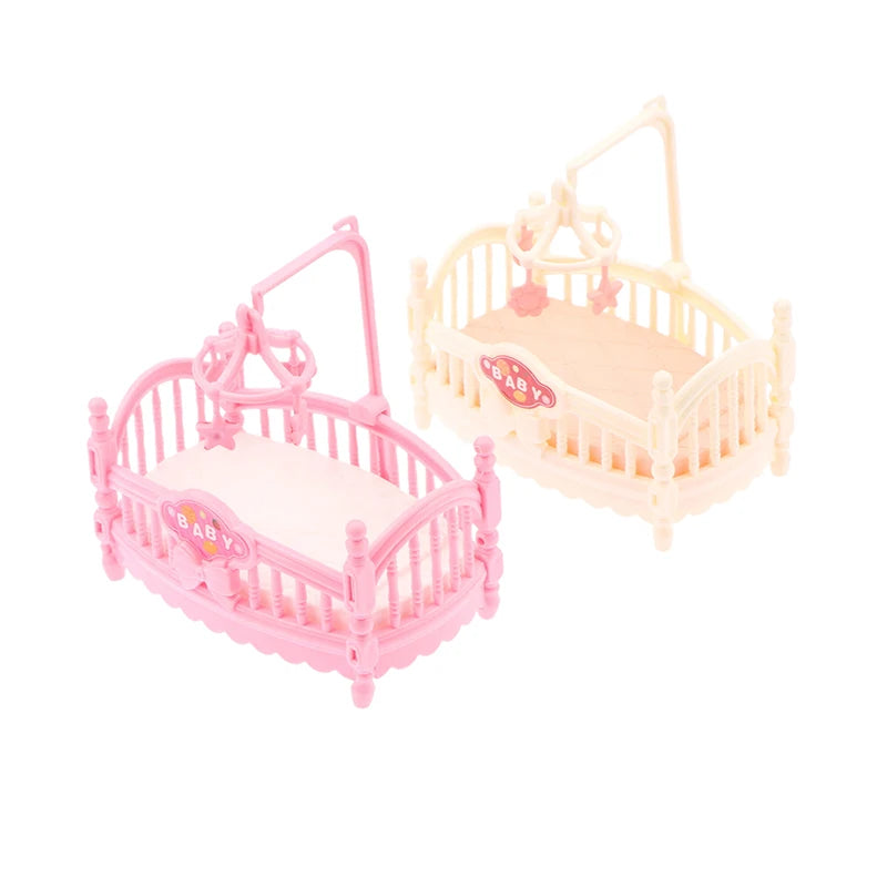 1:12 Dollhouse Miniature Mini Baby Bed Cradle Nursery Room Furniture Decoration Accessories Model Kids Toys Gift