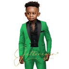 White Boys Suits 2 Pieces Wedding Formal Party Tuxedo Child Shawl Lapel Kids Dress Jacket Pants Slim Fit Blazer Sets