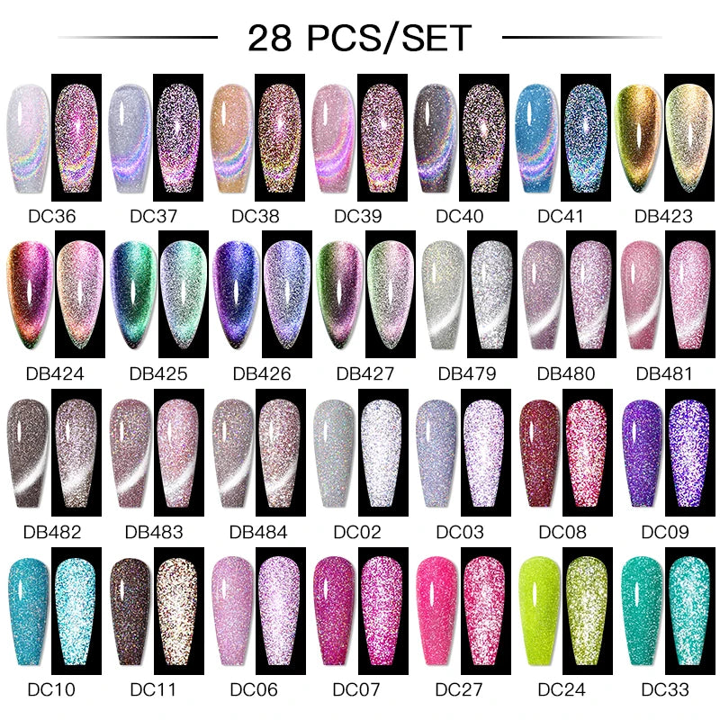 Mtssii 20/40/60Pcs Nail Gel Polish Set Kit Nude Pink Glitter Nail Art UV Gel Manicure Set Vernis Semi Permanent Base Top Coat