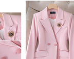Women's Winter Retro Casual Irregular Suit Jacket Half Skirt Set Commuting Solid Double Breasted Suit Half Skirt Two-piece Set