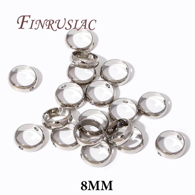 Multi Types 14K/18K Gold Plated Round Bead Frame,Brass Metal Circle Frame Connectors Spacers Beads,DIY Beading Jewelry Making