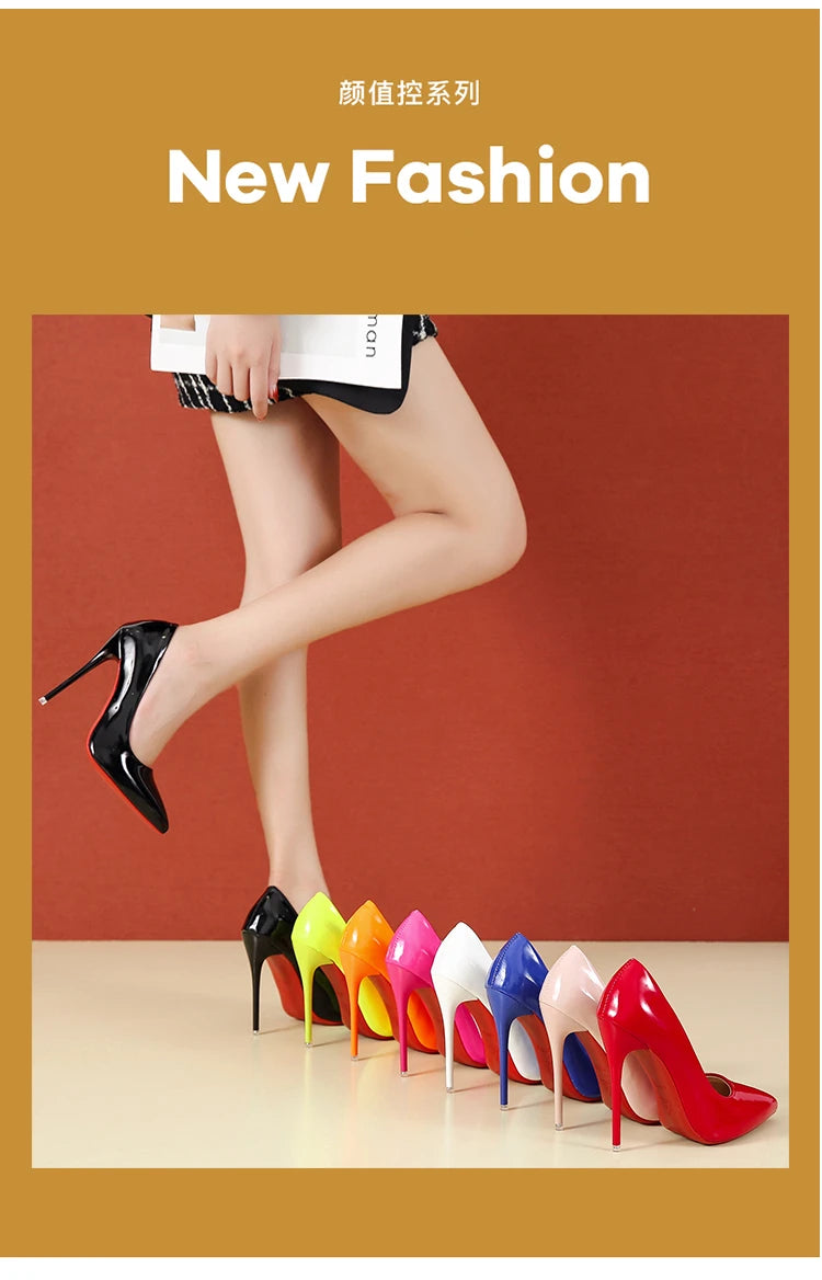 2025 Fashion High Heels 35-45 Plus Size Women Shoes 12cm Thin Stiletto Banquet Wedding Shoes Sexy Pointed Toe Ladies Party Shoes