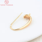 (1941) 20MM 24K Gold Color Plated Carved Earring Hook Jewerly Making Diy Jewelry Findings Accessories