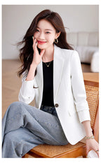 Bright Red Women's Suit Jacket, Stylish Fitted Coat, Black Asian-sized Young Girl Blazers. New 2026