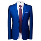 New Men Pure Color Formal Business Social Office Suit Slim Fit Jacket Male Wedding Dance Party Tuxedo Dress Simple Blazers Homme