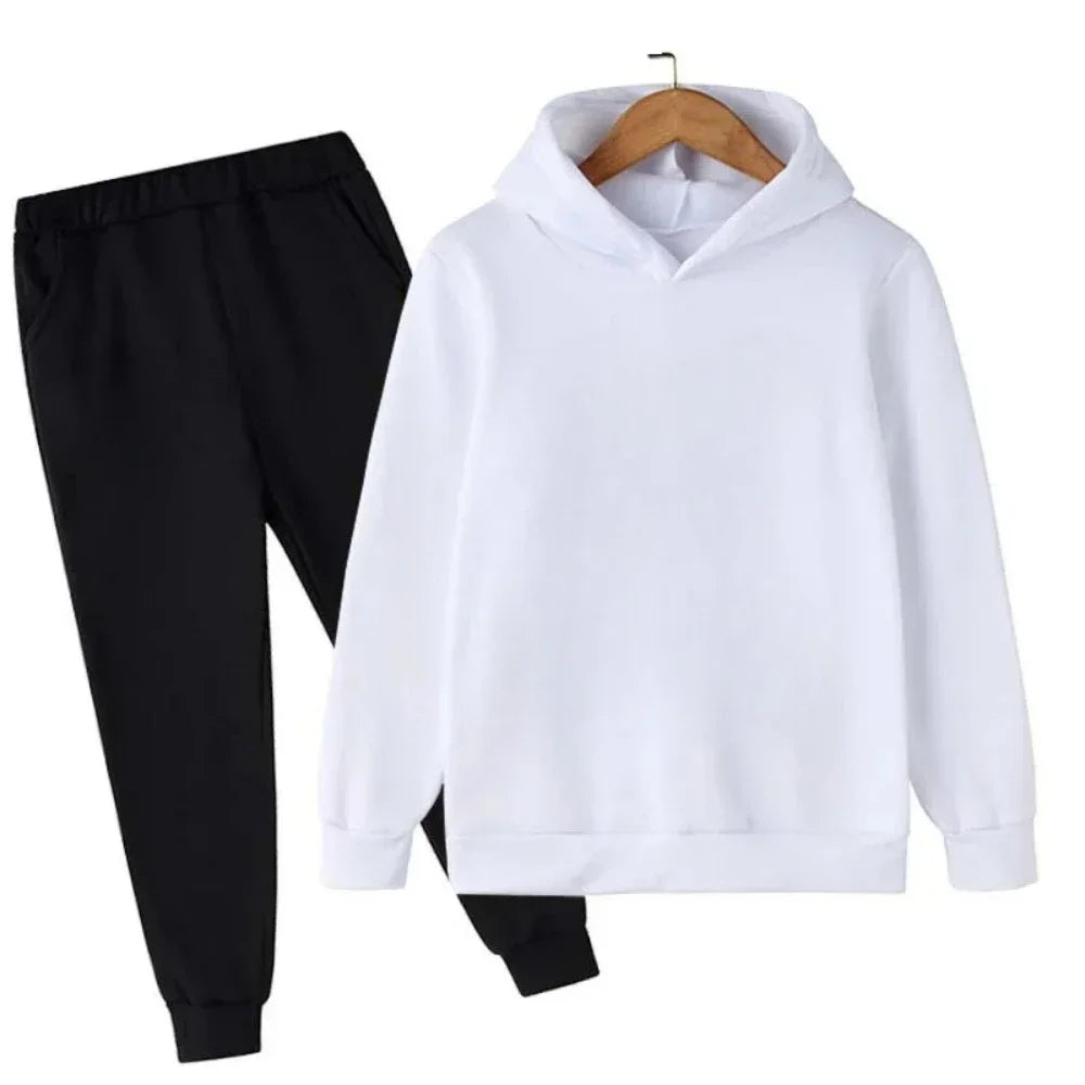 Autumn and Winter Children's Fashion Sports Hoodie+Pants Set for Boys and Girls Aged 4-14, Casual and Comfortable 2-piece Set