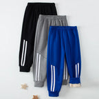 1/3 Piece Set Autumn And Winter Children's Mmulti-color Sports Thick Sweatpants For Boys And Girls With Plush Warm Casual Pants