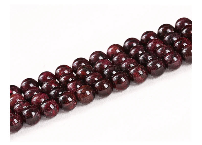 1A Natural Stone Dark Red Garnet Bead Round Loose Spacer 4 6 8 10mm Pick Size For Jewelry Making Diy Necklace Bracelet Accessory