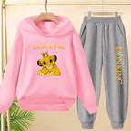 Kids Hoodie Girls Boys Clothing Lion Simba Hoodies Autumn Winter Top+Pants Aged 3 to 14 Children's Suit Tracksuit Sportwear Sets