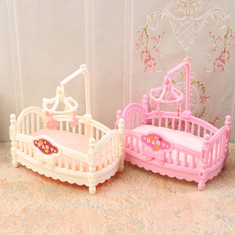 1:12 Dollhouse Miniature Mini Baby Bed Cradle Nursery Room Furniture Decoration Accessories Model Kids Toys Gift