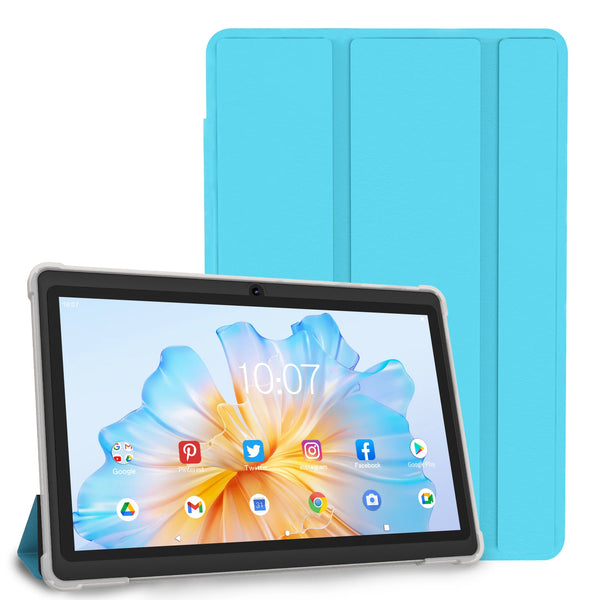 Pritom 7 Inch Tablet PC, Android 13 Quad Core, 4GB(2+2GB Virtual) RAM 32GB ROM, WiFi, Dual Camera, USB C, with Leather Case