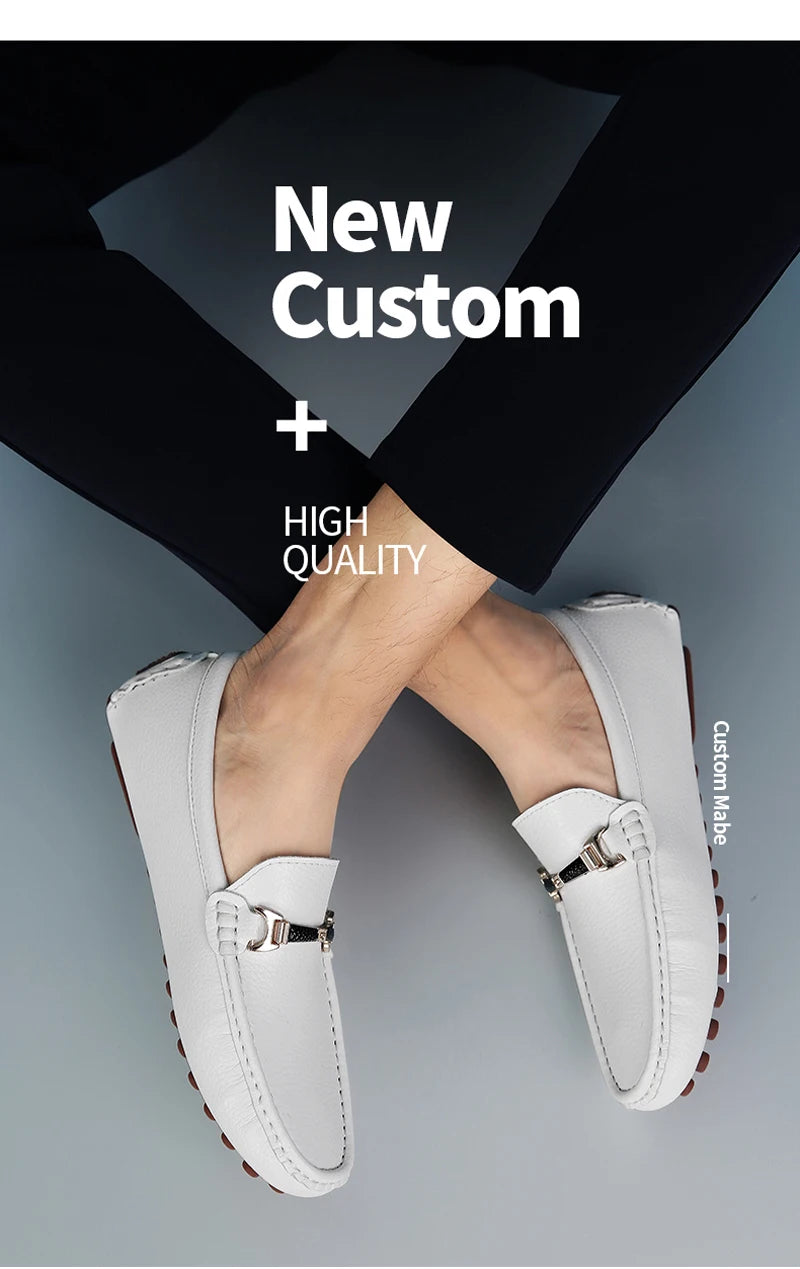 Men's Leather Shoes Drving Shoes Soft Comfortable Slip on Office Man Formal Shoes Wedding Party Casual Shoe Breath Lazy Loafers