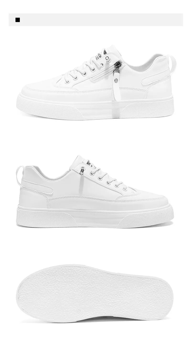 Classic Men Platform Leather Shoes Loafers Designer Trend Brand Man Flat Casual Shoes Fashion Zip Sneakers Shoes Men Mocciasins