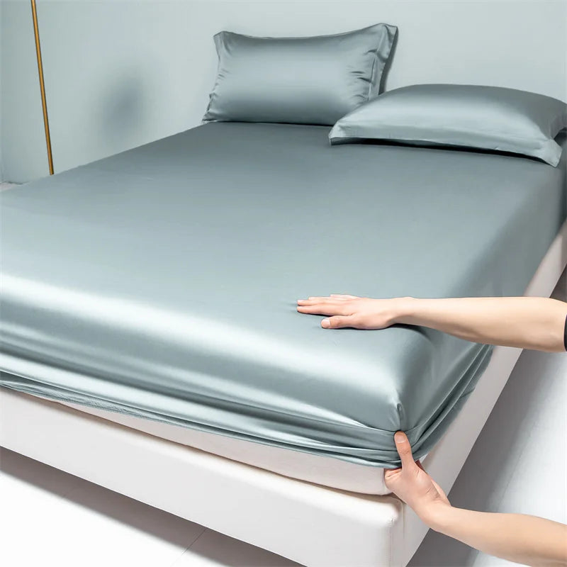 Premium Egyptian Cotton Bedding Fitted Sheet Elastic Band Around Mattress Cover Double Queen King Size Bed Cover No Pillowcase