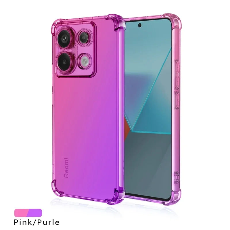 Gradient TPU Case for Xiaomi Redmi Note 14 13 Pro Plus Note 12 12S 11 11S 10 10S Protective Shockproof Cover Fundas Coque Capa