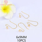 (1941) 20MM 24K Gold Color Plated Carved Earring Hook Jewerly Making Diy Jewelry Findings Accessories