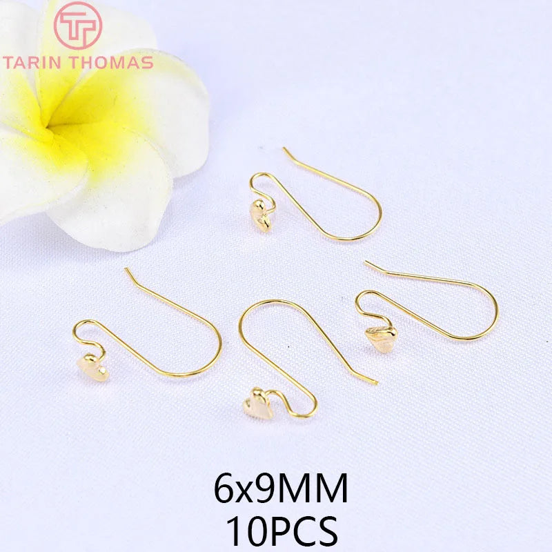 (1941) 20MM 24K Gold Color Plated Carved Earring Hook Jewerly Making Diy Jewelry Findings Accessories