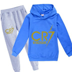 Kid Clothes Hooded Hoodie +Pants Suit Boy 3-12 Years Spring Autumn Sweatshirt Football CR7 Tracksuit Children Holiday Sportsuit