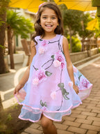 Bohemian Summer Girls Flower Dress Kids Girl Beach Dresses Chiffon Kids Dresses Floral Teenager Girls Clothes 6 8 10 12 14 Year