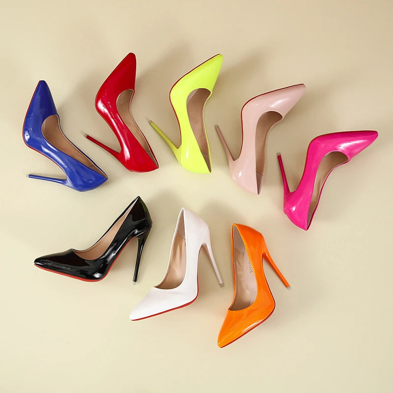 2025 Fashion High Heels 35-45 Plus Size Women Shoes 12cm Thin Stiletto Banquet Wedding Shoes Sexy Pointed Toe Ladies Party Shoes