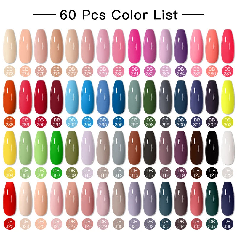 Mtssii 20/40/60Pcs Nail Gel Polish Set Kit Nude Pink Glitter Nail Art UV Gel Manicure Set Vernis Semi Permanent Base Top Coat
