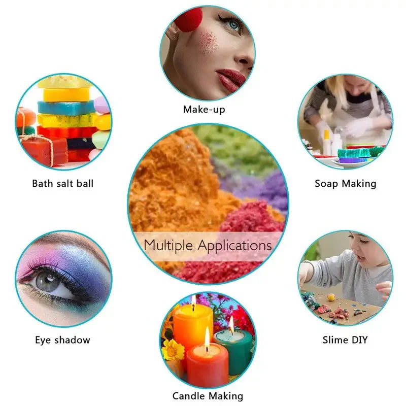 20g Sample Pack Natural Mineral Mica Powder 120+ Colors for DIY Nail Art Soap Candle Dye Makeup Eyeshadow Epoxy Resin Craft