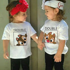 Chip and Dale Disney Kids Tshirts Cartoon Double and Trouble Print Summer Twins Tops Tees Funny Boys Girls Best Friends Shirts