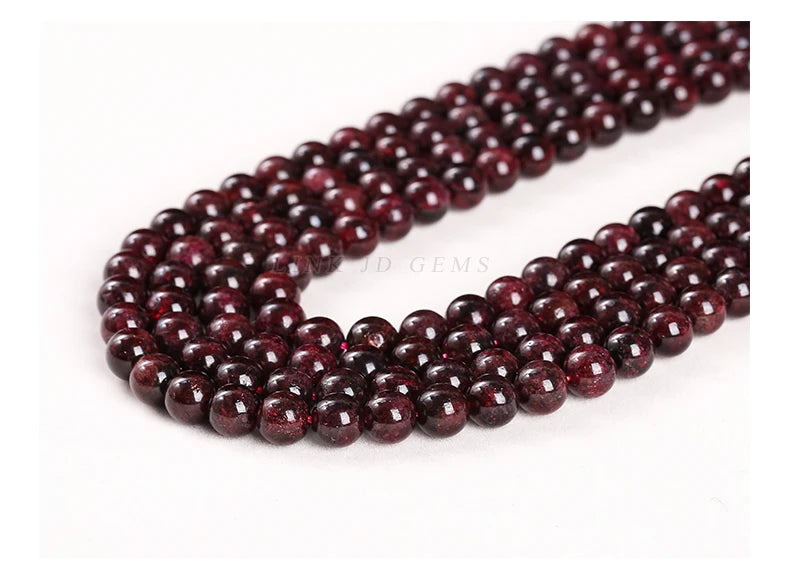 1A Natural Stone Dark Red Garnet Bead Round Loose Spacer 4 6 8 10mm Pick Size For Jewelry Making Diy Necklace Bracelet Accessory