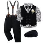Baby Boy Clothes Toddler Wedding Outfit Set Kid Easter Church Suit Infant Chrimas Halloween Xmas Formal Birthday Party Gift 6PCS