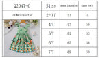 Girls' summer style small fly sleeve plant print dress