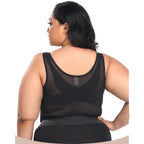 Push Up Bras with Non-adjusted Straps Women Long Tank Top Bra Front Closure Support Bras in Plus Size